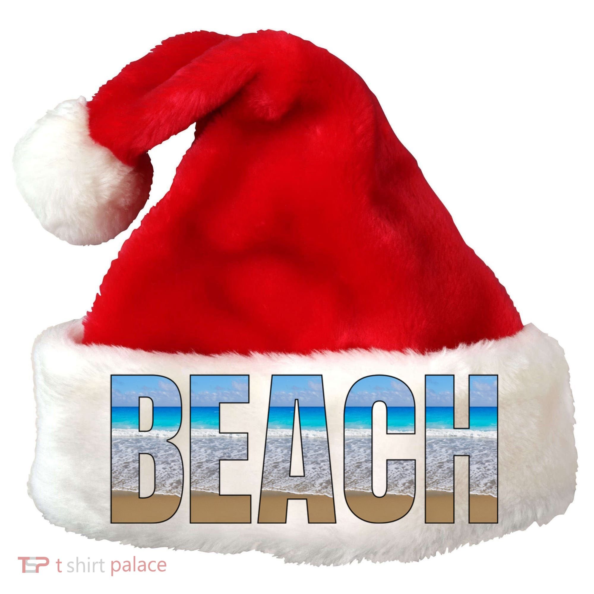 Beach The Beach Is My Happy Place Life Is Better At Beach Great Gift Santa Hat