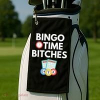 Bingo Time Bitches Funny Bingo Player Game Lover Humor Golf Towel thumb 2