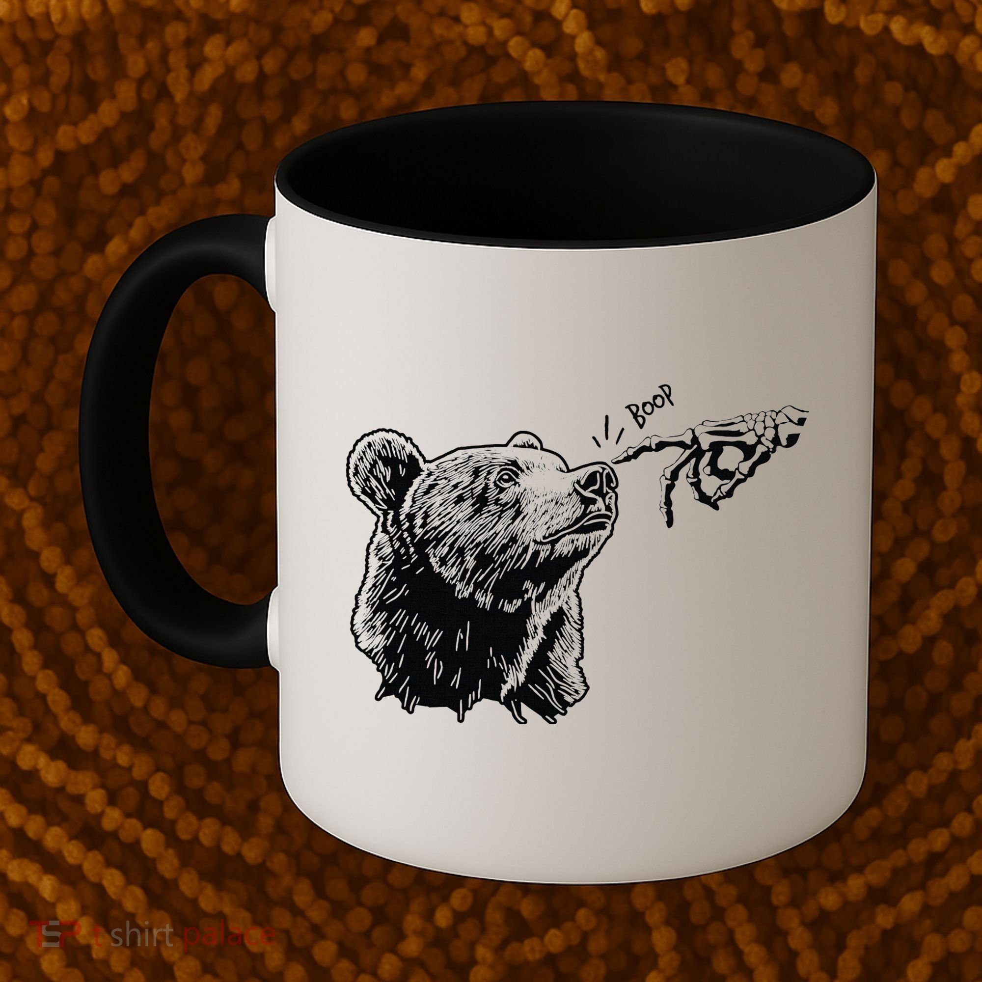 Boop The Bear Meme Black Grizzly Coffee Mug