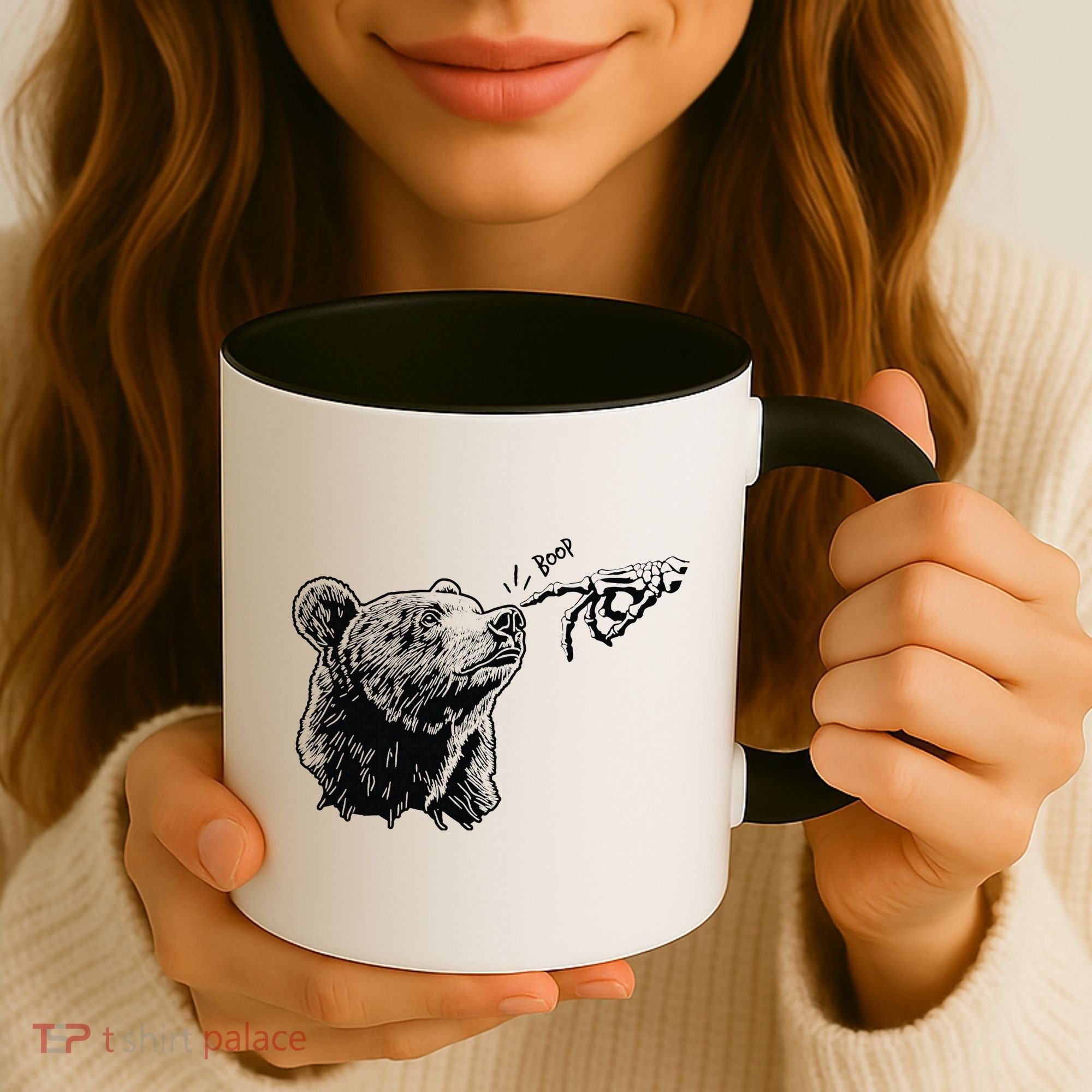Boop The Bear Meme Black Grizzly Coffee Mug