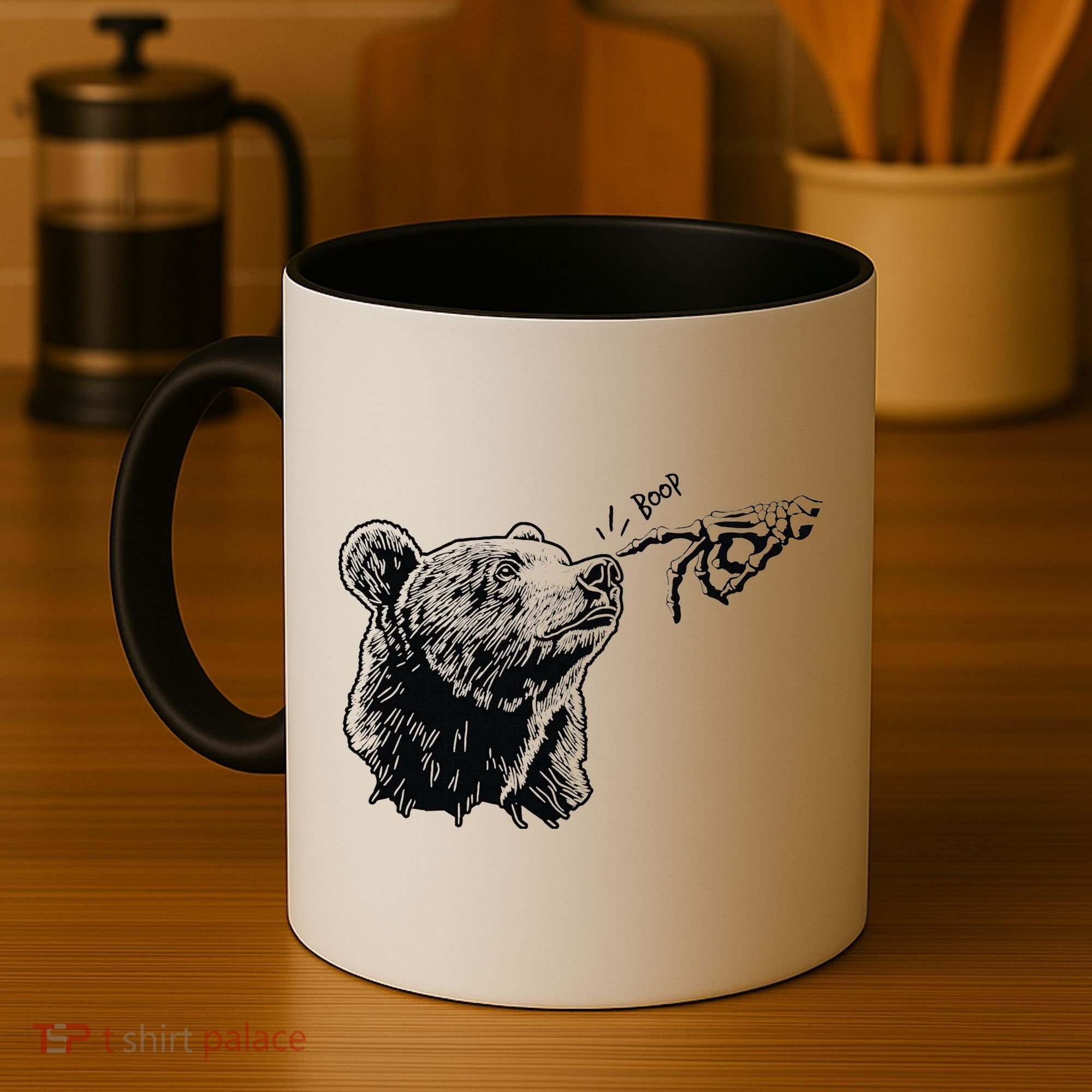 Boop The Bear Meme Black Grizzly Coffee Mug