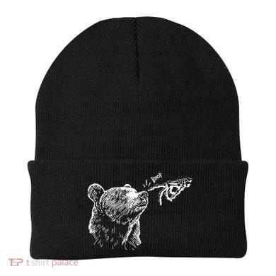 Boop The Bear Meme Black Grizzly Beanie