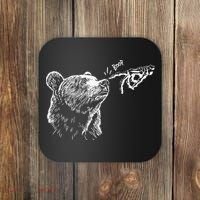 Boop The Bear Meme Black Grizzly Coaster thumb 0