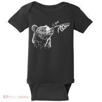 Boop The Bear Meme Black Grizzly Baby Bodysuit thumb 0