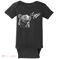 Boop The Bear Meme Black Grizzly Baby Bodysuit thumb 0