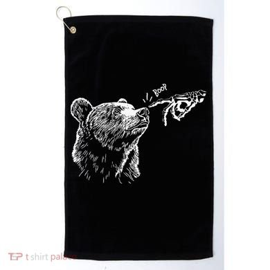 Boop The Bear Meme Black Grizzly Golf Towel