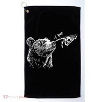 Boop The Bear Meme Black Grizzly Golf Towel thumb 0