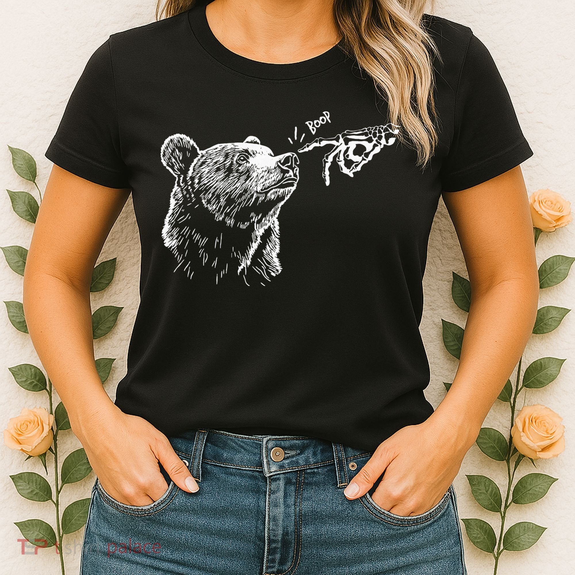 Boop The Bear Meme Black Grizzly Women's T-Shirt