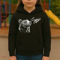 Boop The Bear Meme Black Grizzly Kids Hoodie thumb 3