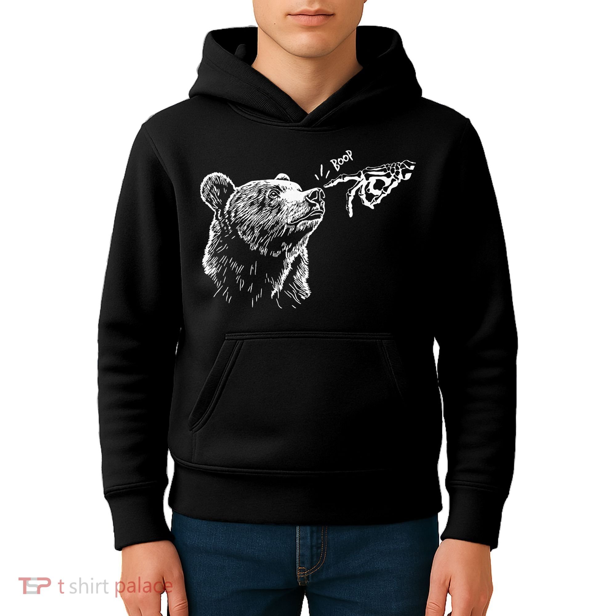 Boop The Bear Meme Black Grizzly Kids Hoodie