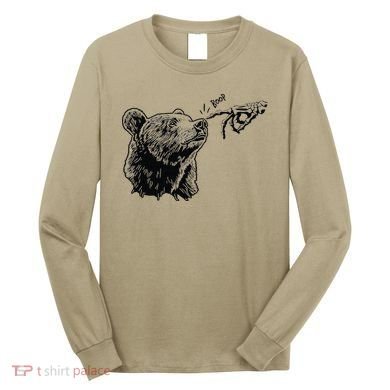Boop The Bear Meme Black Grizzly Long Sleeve Shirt