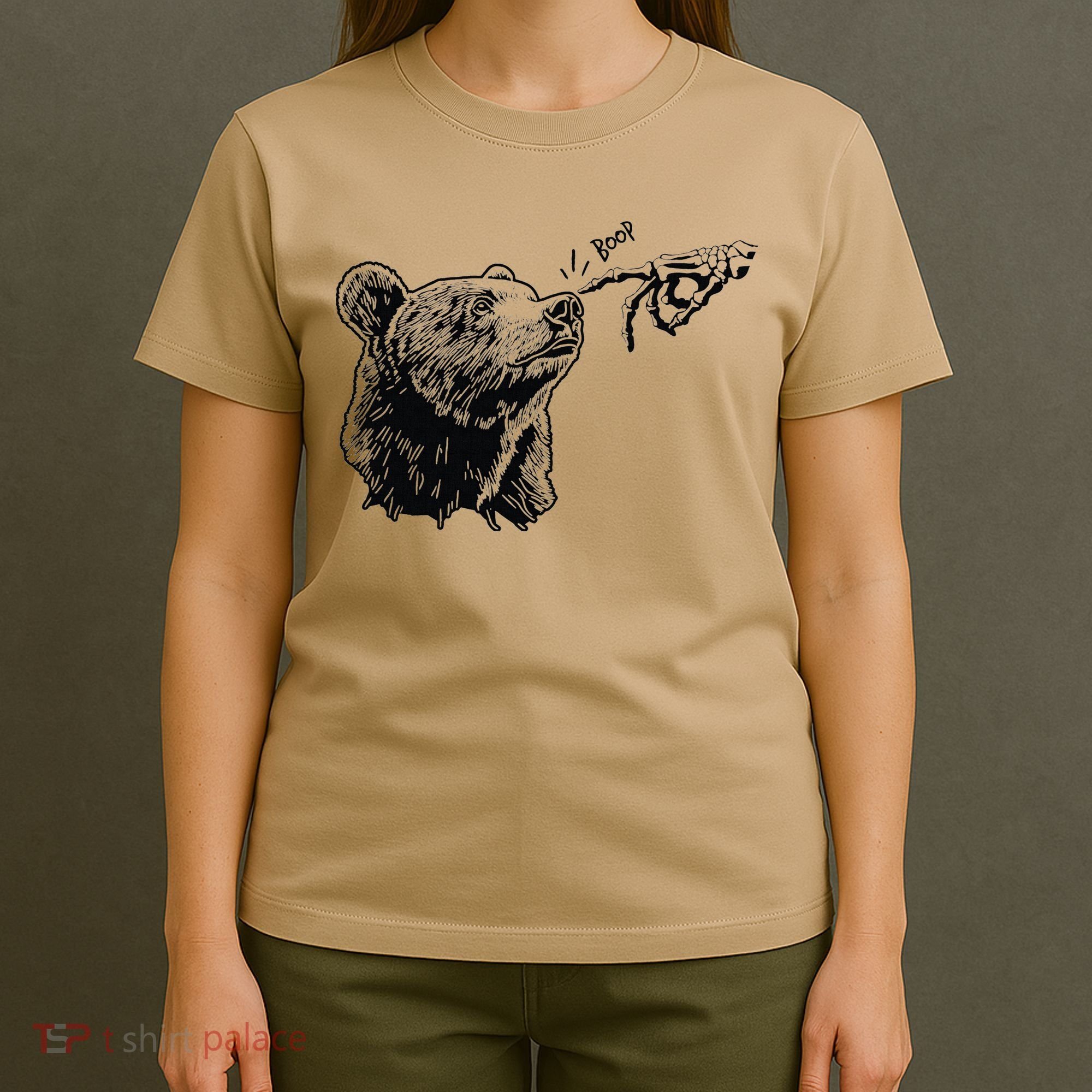 Boop The Bear Meme Black Grizzly T-Shirt