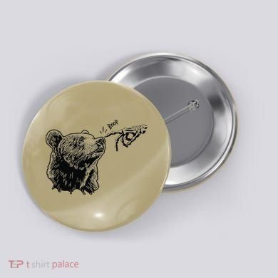 Boop The Bear Meme Black Grizzly Button