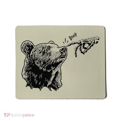 Boop The Bear Meme Black Grizzly Mousepad