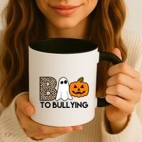 Boo To Bullying Awareness Halloween Coffee Mug thumb 3