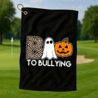 Boo To Bullying Awareness Halloween Golf Towel thumb 1