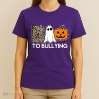 Boo To Bullying Awareness Halloween T-Shirt thumb 4