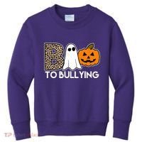 Boo To Bullying Awareness Halloween Kids Sweatshirt thumb 0