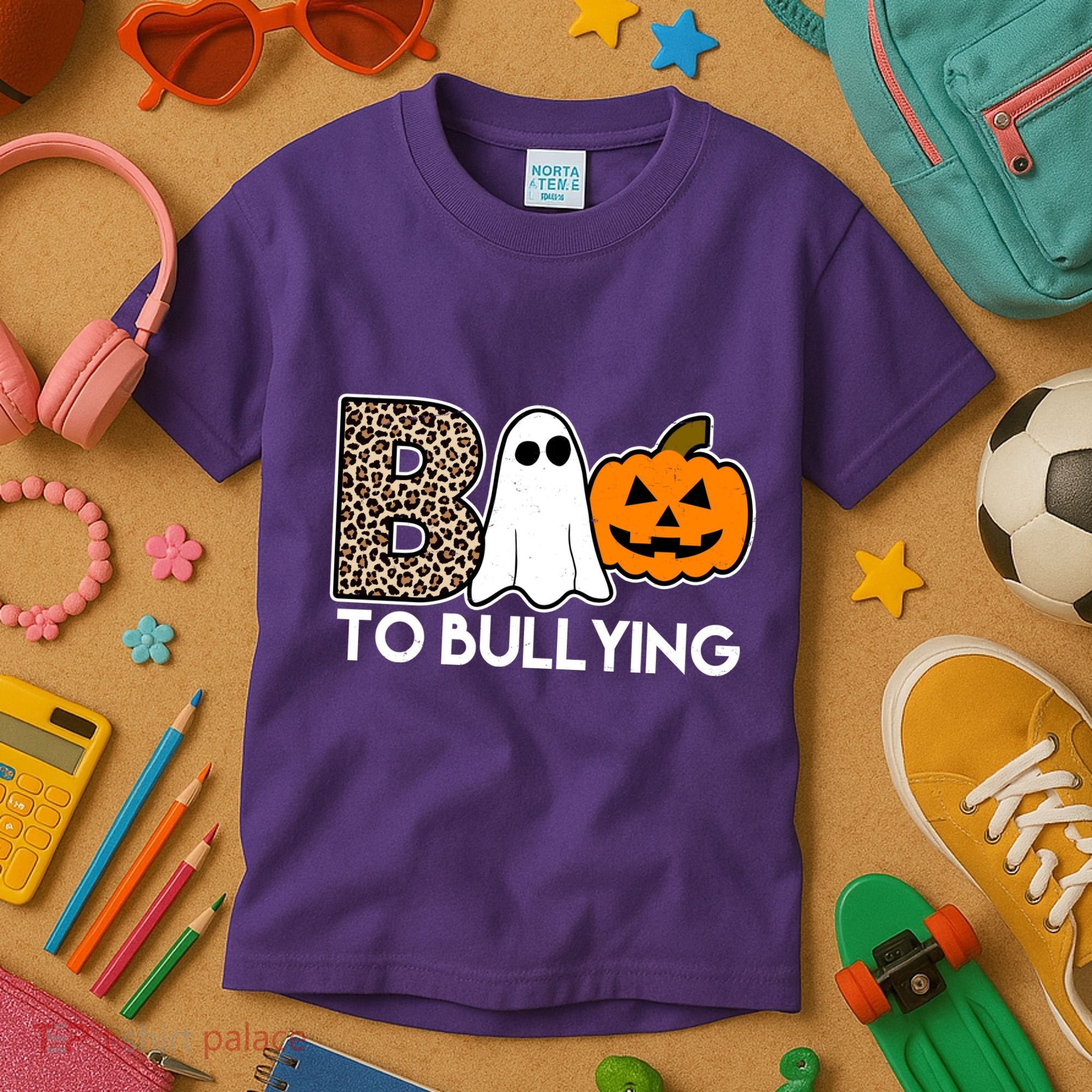 Boo To Bullying Awareness Halloween Kids T-Shirt