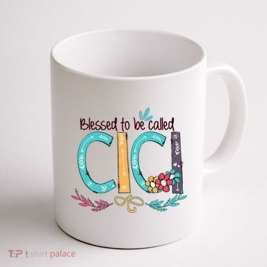 Blessed To Be Called Cici Colorful Grandma Coffee Mug back