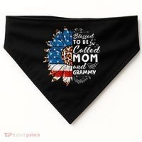 Blessed To Be Called Mom And Grammy Sunflower USA-Made Doggie Bandana thumb 0