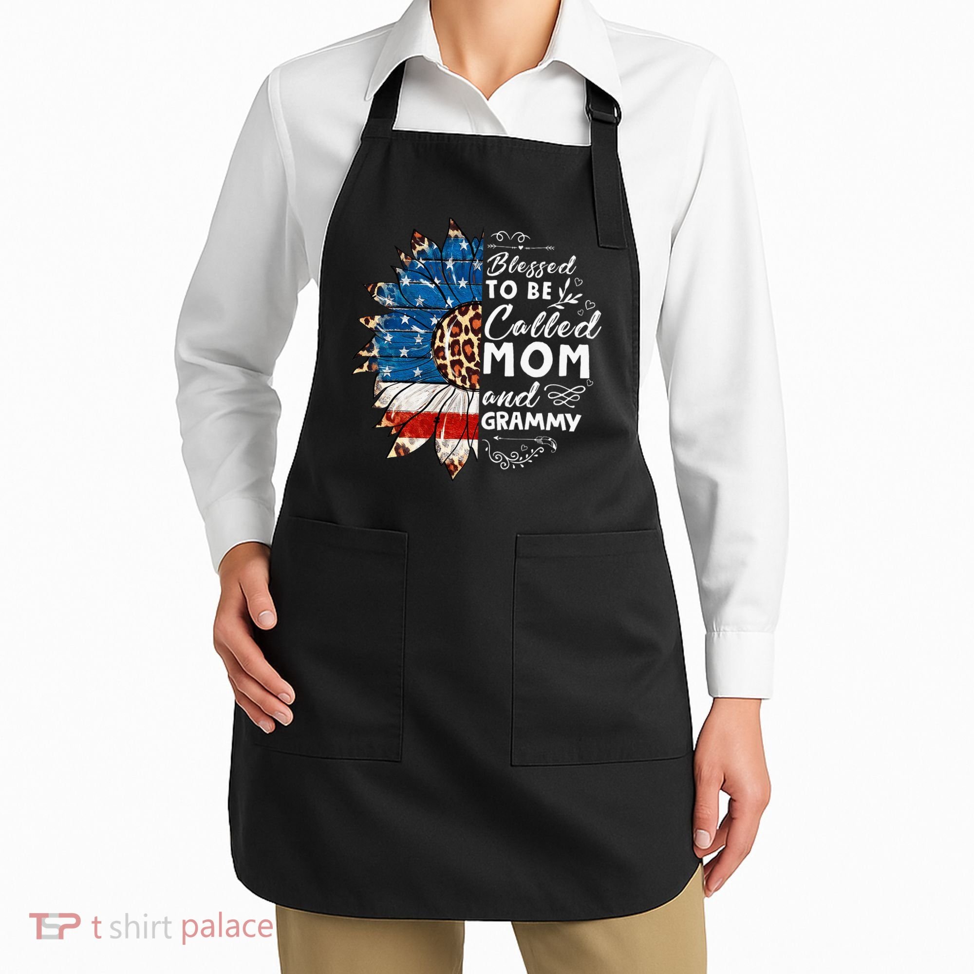 Blessed To Be Called Mom And Grammy Sunflower Apron