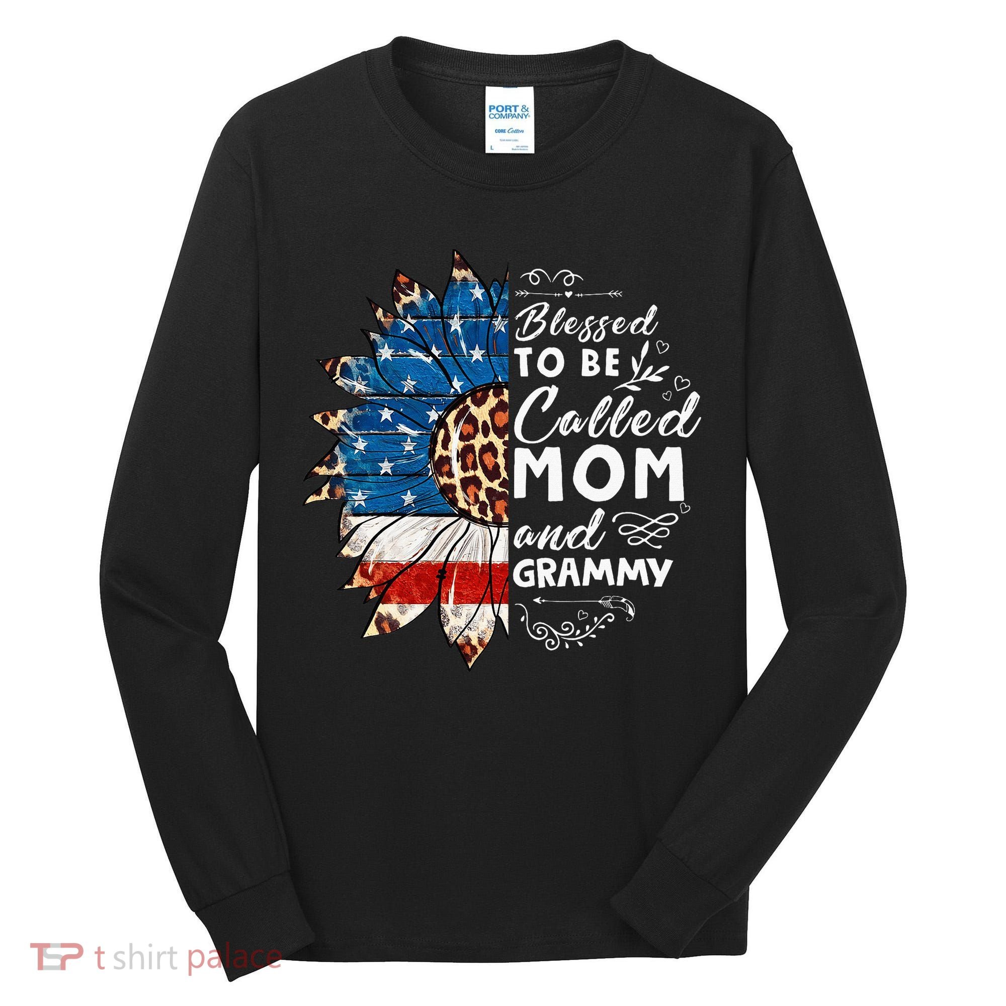 Blessed To Be Called Mom And Grammy Sunflower Tall Long Sleeve Shirt