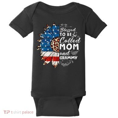 Blessed To Be Called Mom And Grammy Sunflower Baby Bodysuit