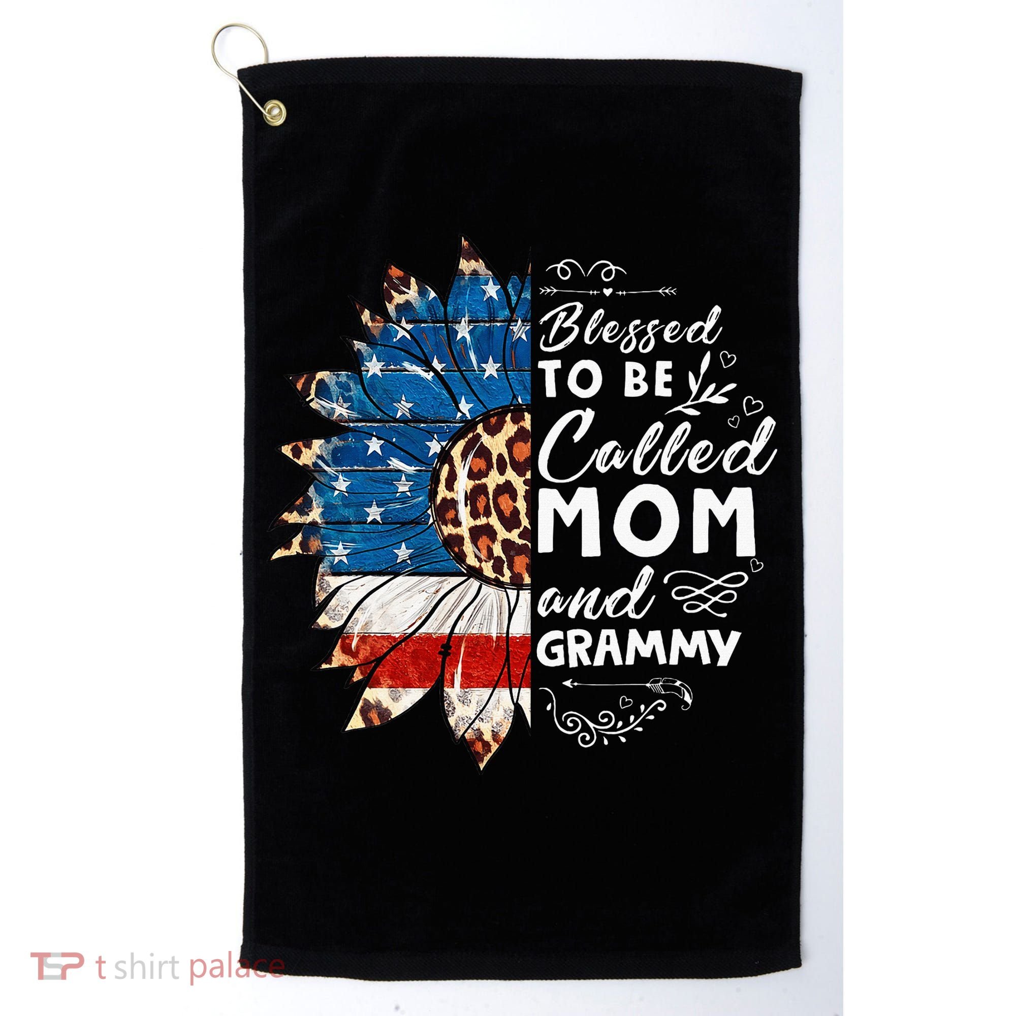 Blessed To Be Called Mom And Grammy Sunflower Golf Towel