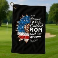 Blessed To Be Called Mom And Grammy Sunflower Golf Towel thumb 1