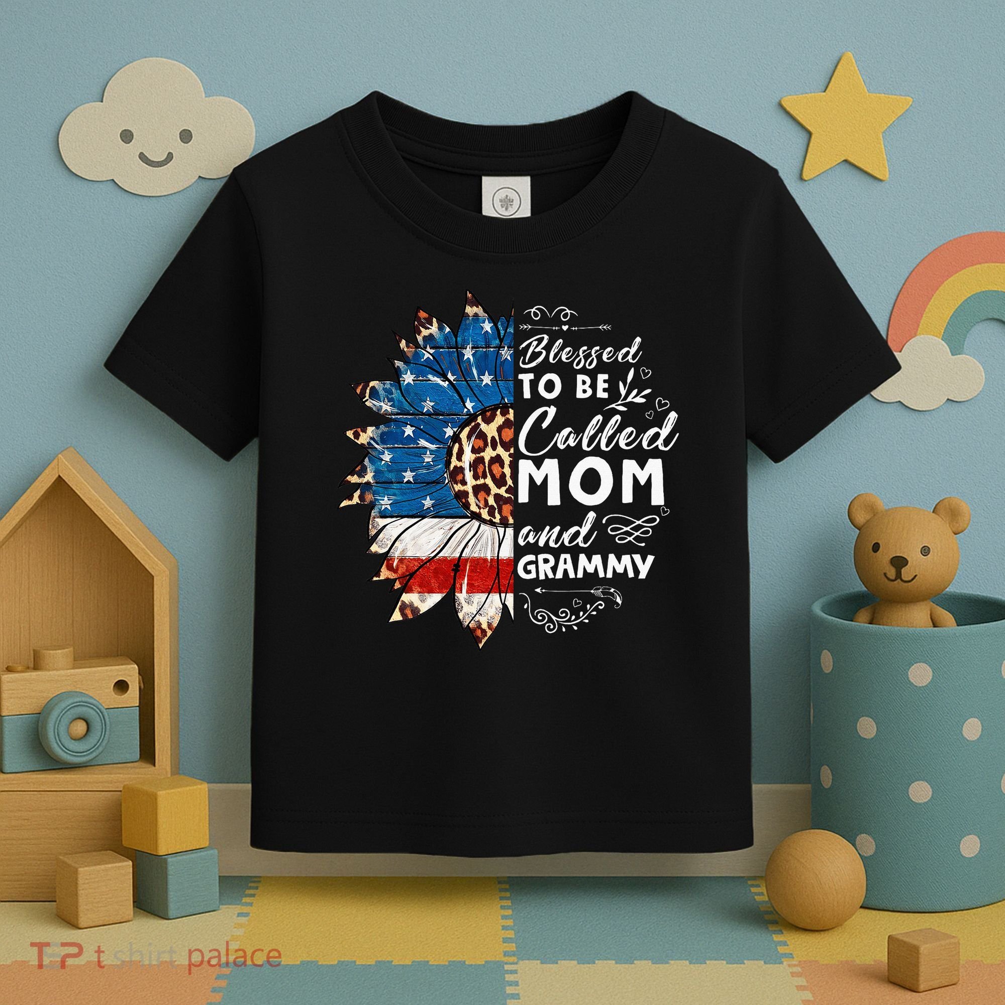 Blessed To Be Called Mom And Grammy Sunflower Toddler T-Shirt