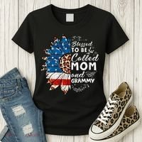 Blessed To Be Called Mom And Grammy Sunflower Women's T-Shirt thumb 3