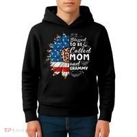 Blessed To Be Called Mom And Grammy Sunflower Kids Hoodie thumb 4