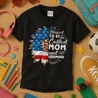 Blessed To Be Called Mom And Grammy Sunflower Kids T-Shirt thumb 3