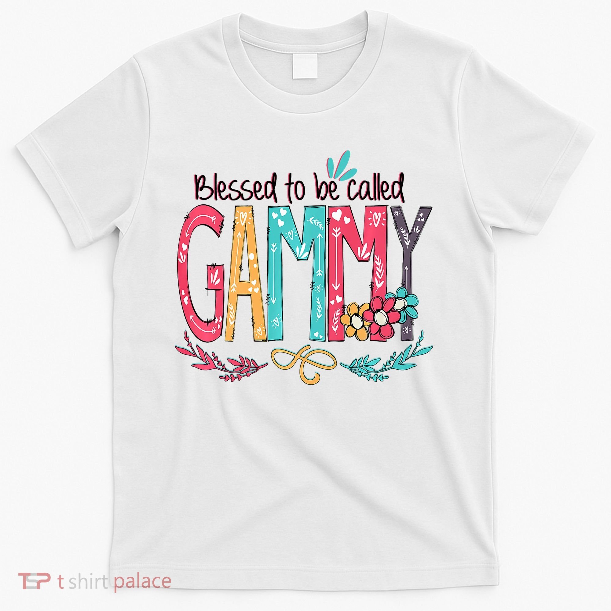 Blessed To Be Called Gammy Colorful Grandma T-Shirt