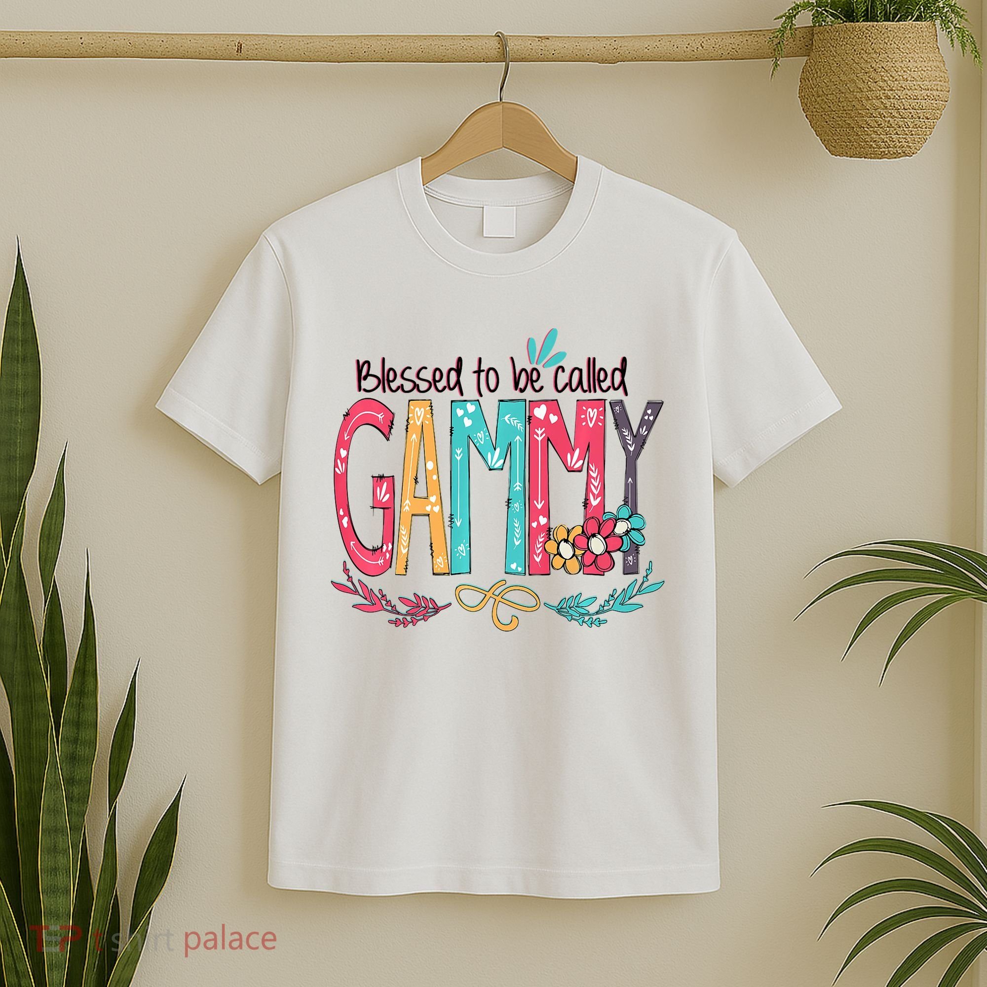 Blessed To Be Called Gammy Colorful Grandma T-Shirt
