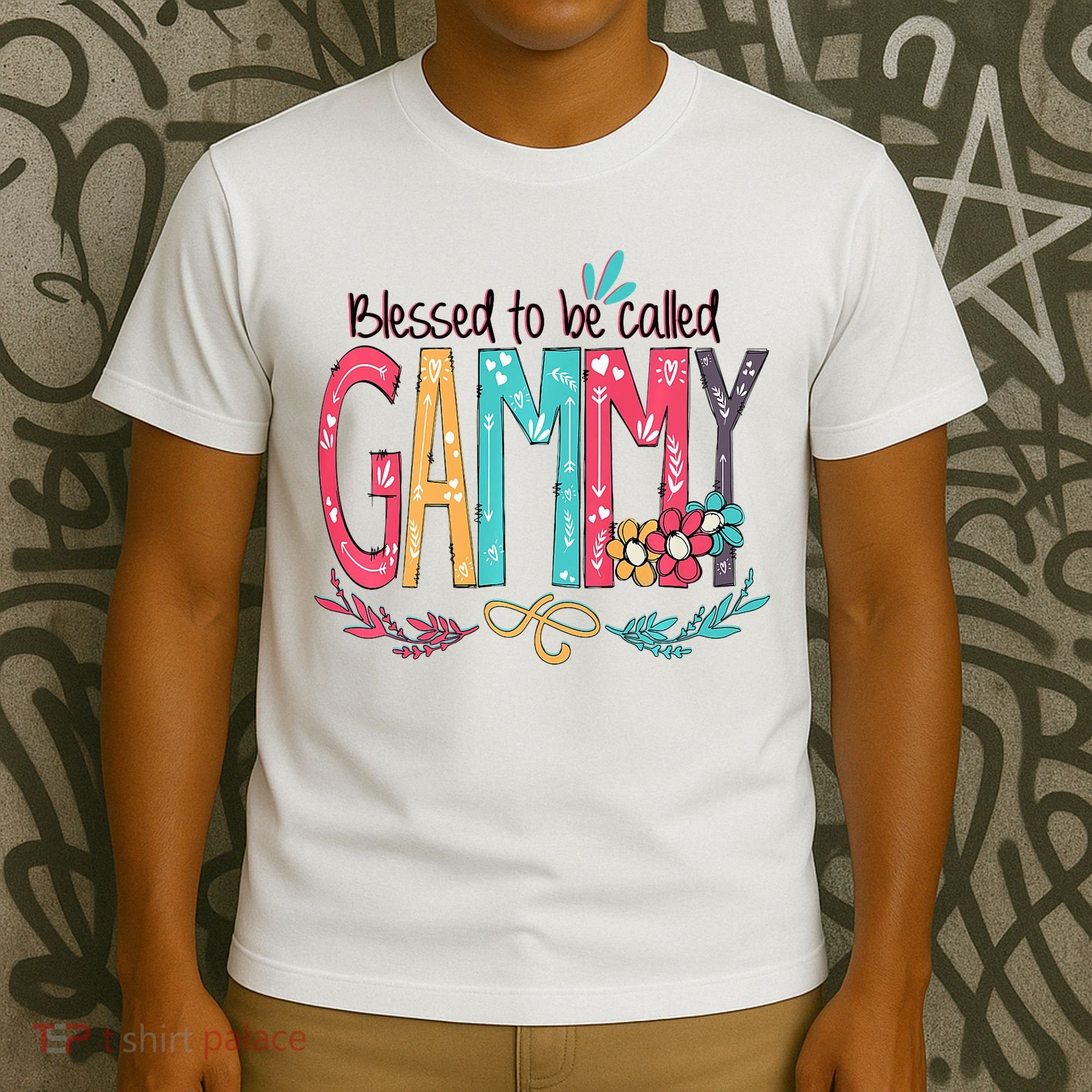 Blessed To Be Called Gammy Colorful Grandma T-Shirt