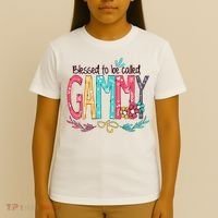 Blessed To Be Called Gammy Colorful Grandma T-Shirt thumb 4