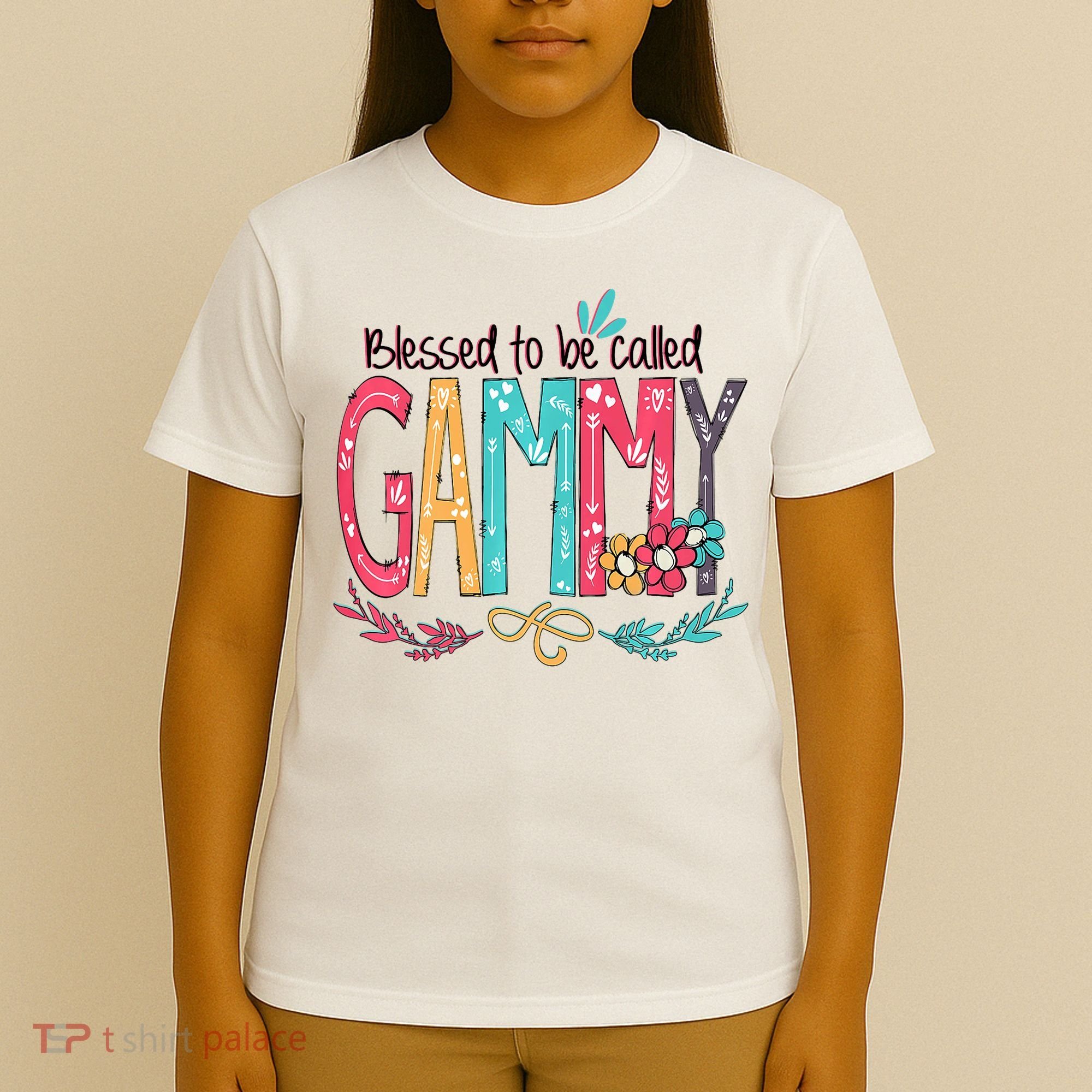 Blessed To Be Called Gammy Colorful Grandma T-Shirt