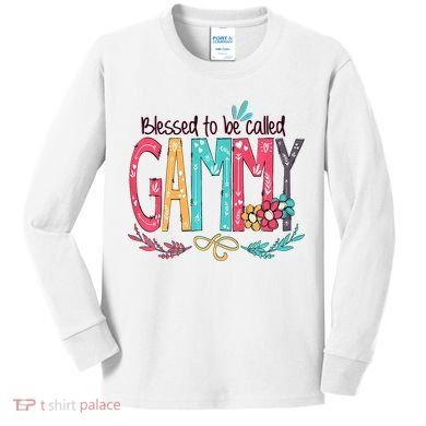 Blessed To Be Called Gammy Colorful Grandma Kids Long Sleeve Shirt