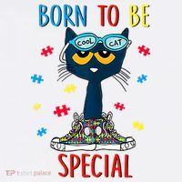 Born To Be Special Autism Awareness Autism Heart Autism Cool Cat Women's Tank Top thumb 5