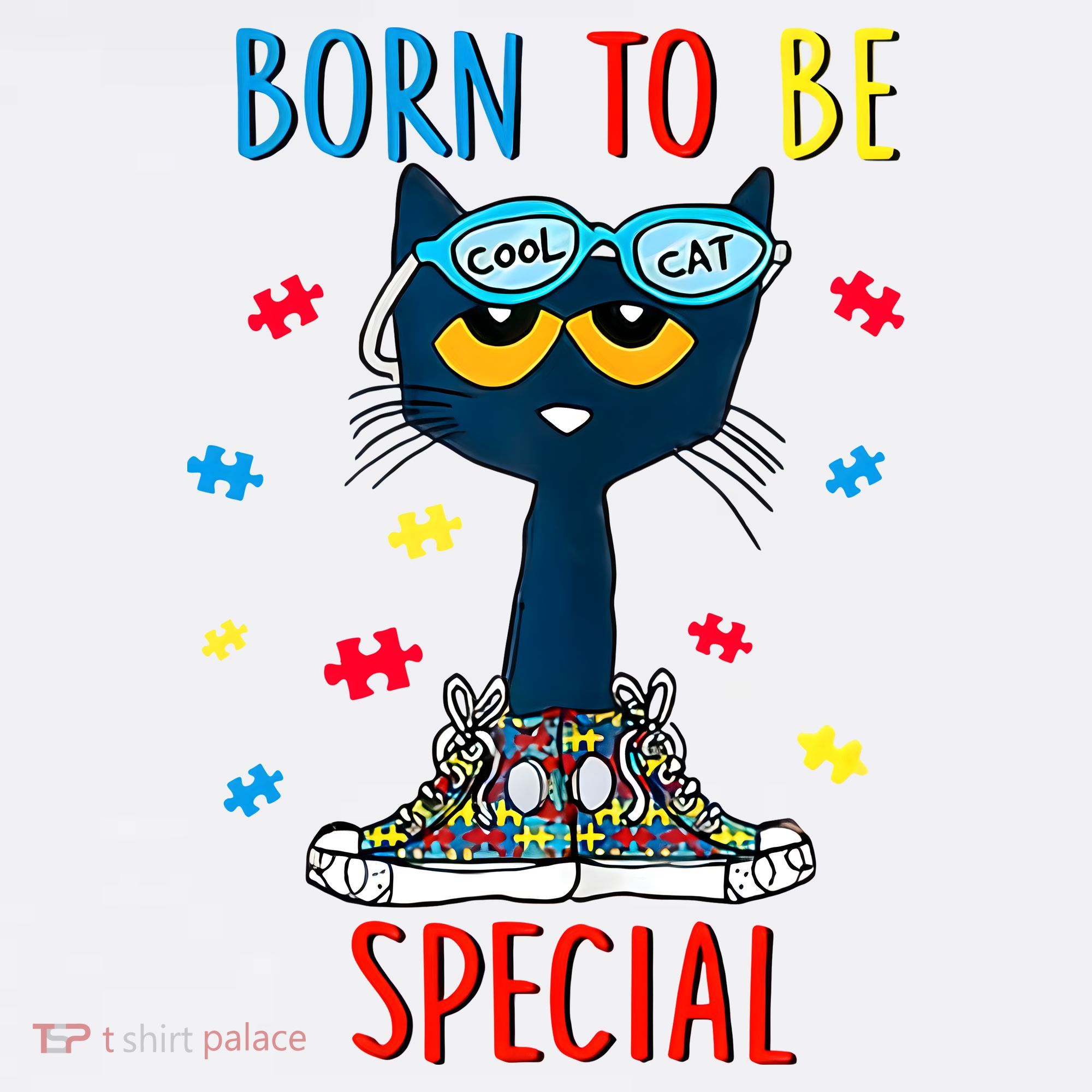 Born To Be Special Autism Awareness Autism Heart Autism Cool Cat Women's Tank Top