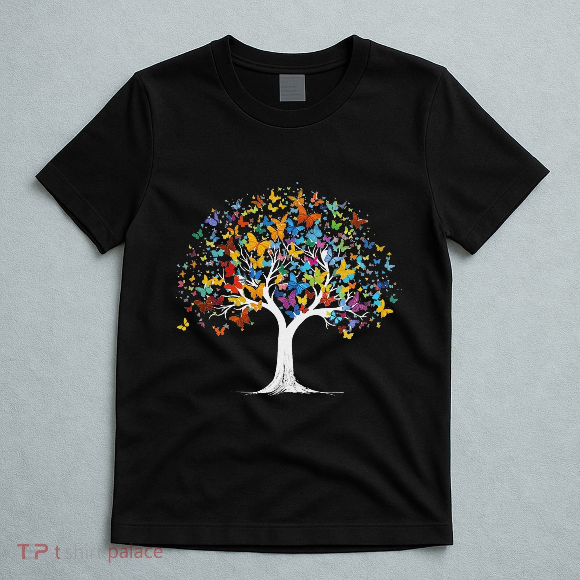 Butterfly Tree Beautiful Butterflies Garden Colorful T-Shirt