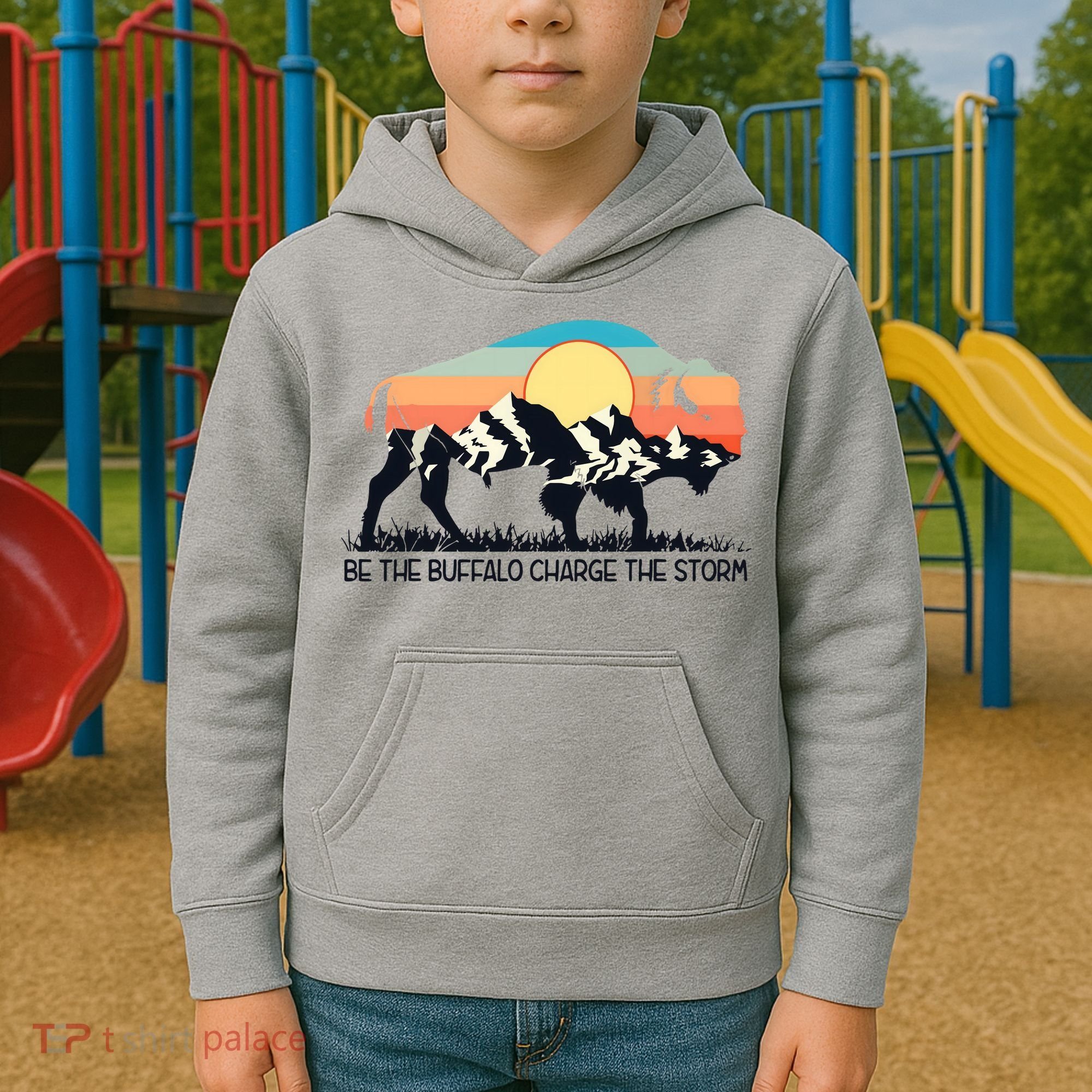 Be The Buffalo Charge The Storm Kids Hoodie