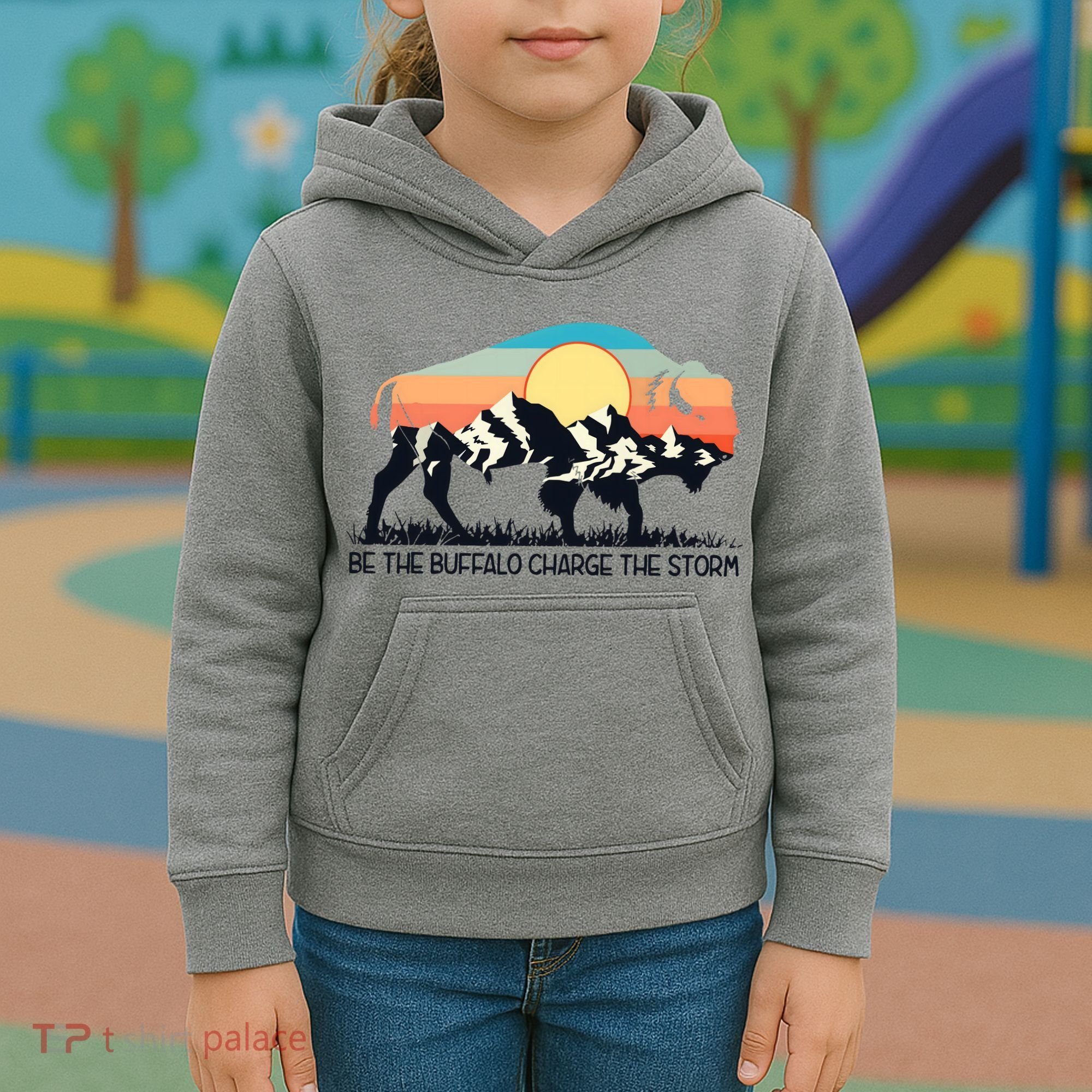 Be The Buffalo Charge The Storm Kids Hoodie