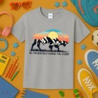 Be The Buffalo Charge The Storm Kids T-Shirt thumb 3