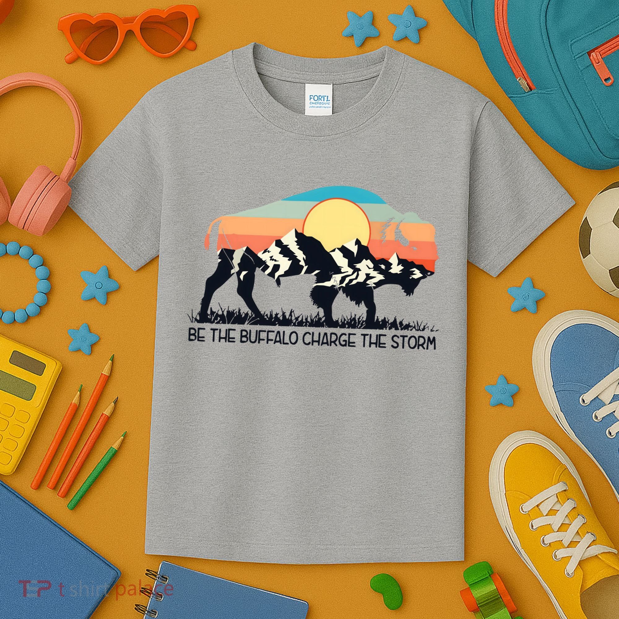 Be The Buffalo Charge The Storm Kids T-Shirt