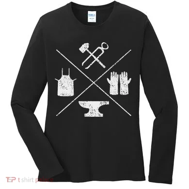 Blacksmithy Tools Blacksmithing Forging Blacksmith Women's Long Sleeve Shirt