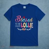 Blessed To Be Called Lollie Colorful Art T-Shirt thumb 5