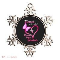 Blessed To Be Called Breast Cancer Survivor Butterfly Heart Ornament thumb 0
